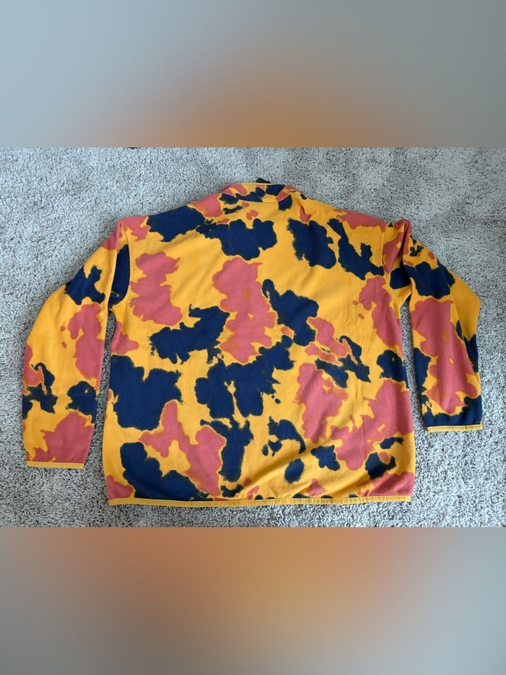 Mountain Hardwear Yellow, Navy & Rust Microfleece Pullover - Picture 2 of 6